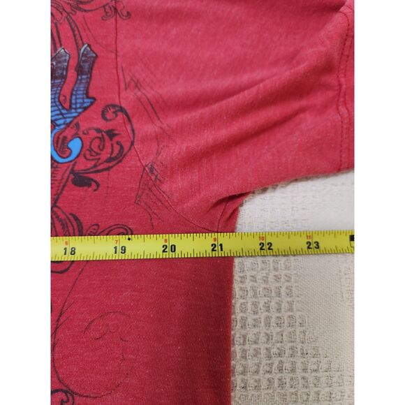 Hurley Red Graphic Tee Large Vintage Y2K Surf Skate Slim Fit Logo T Shirt - Picture 5 of 5